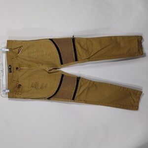 American Stitch Distressed Tan Pants size Medium with Zippers